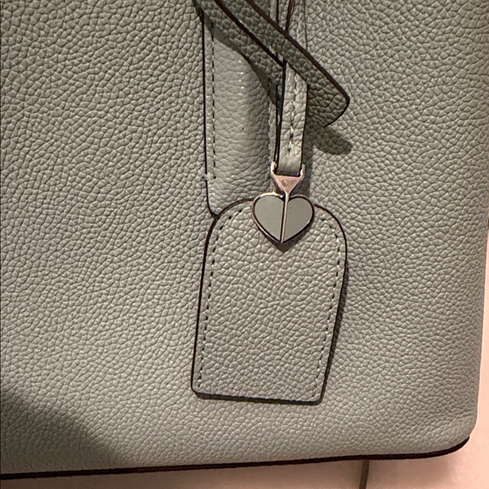 NWOT kate spade pebble leather Margaux satchel in light teal - Picture 4 of 11